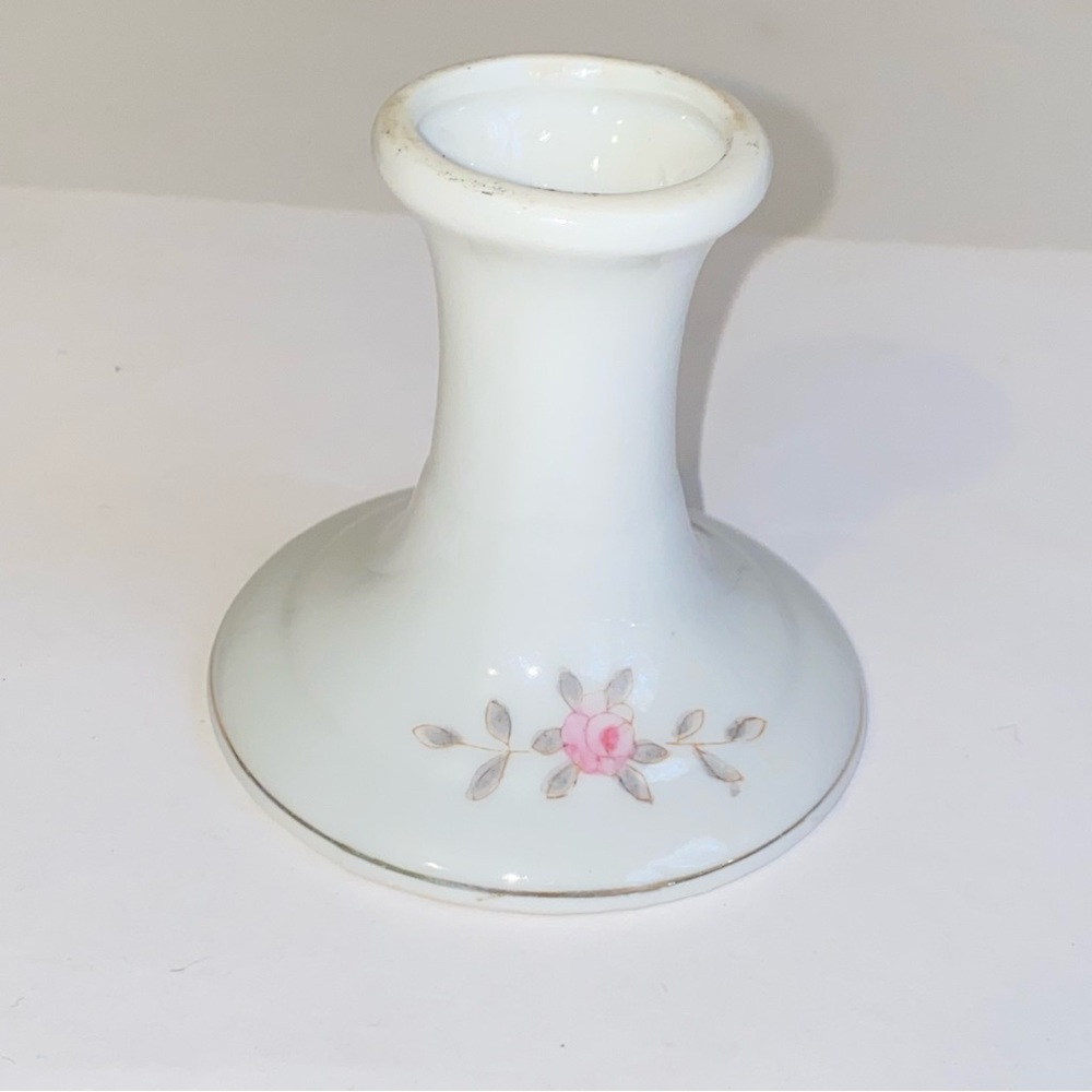 RARE Vintage Lipper & Mann L&M Bristol Garden Porcelain Taper Candlestick Holder
